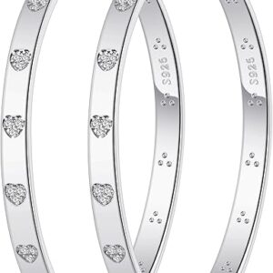 BMMYE Sterling Silver Hoop Earrings for Women Lightweight Gold Hoop Earrings with Heart Cubic Zirconia Hoops